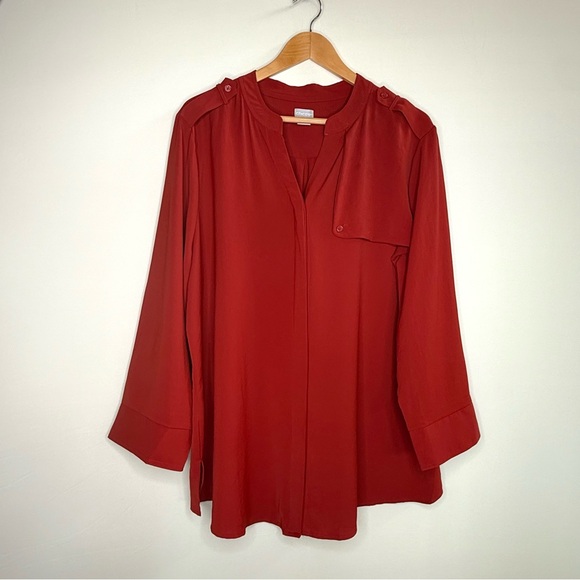 Chico’s Burgundy Oversized Blouse – Size 0 – NWOT - Picture 1 of 5